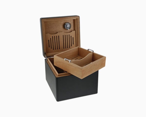 Cigar Humidor black Cube (60 Cigars)