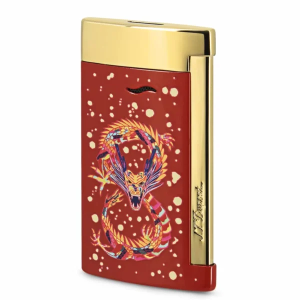 briquet-st-dupont-slim-7-dragon-rouge-et-or-001.jpg Lighter S.T. Dupont Slim 7 Dragon Red and Gold